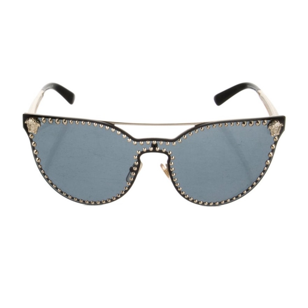 Black and Gold Studded Sunglasses - Picture 3 of 3